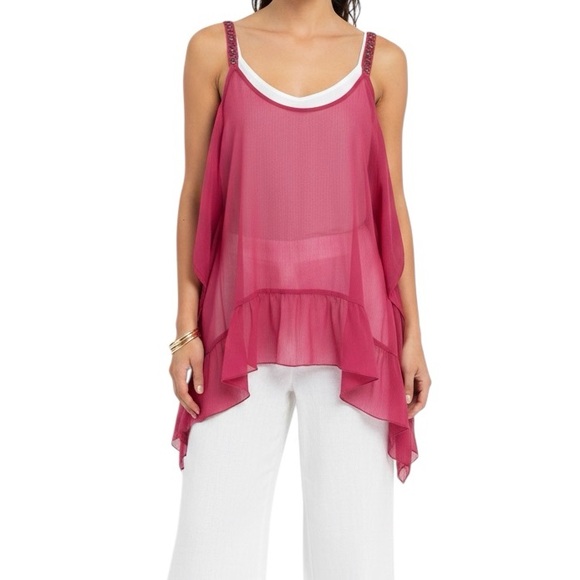 bebe Tops - Bebe Fuchsia Bikini Cover Up Top